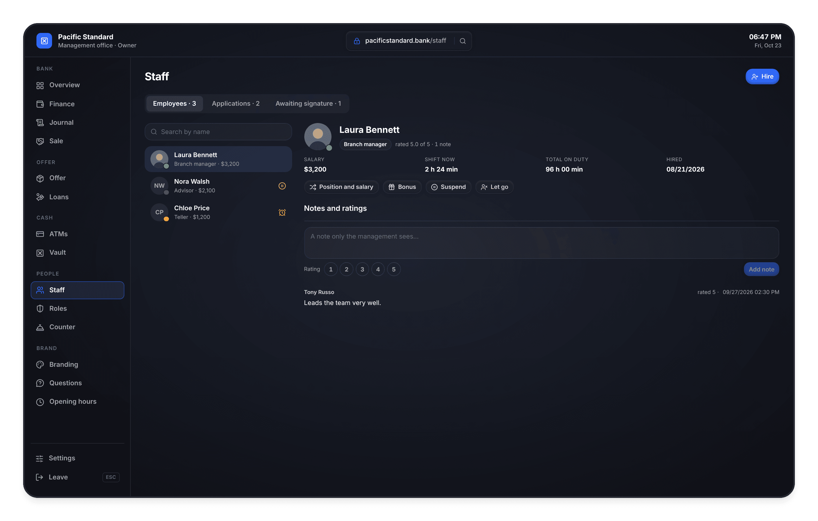 Staff and Roles