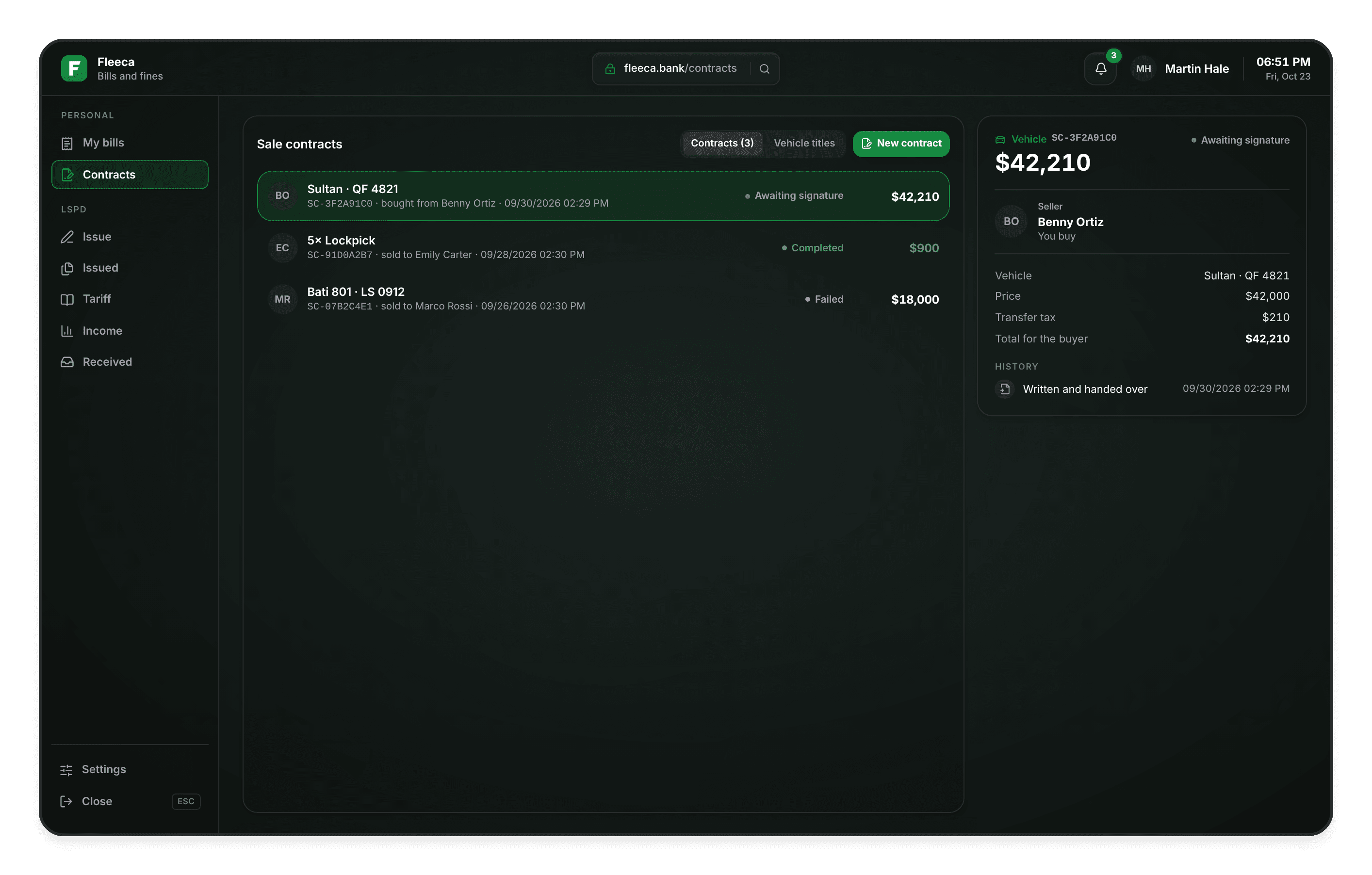 Sale Contracts