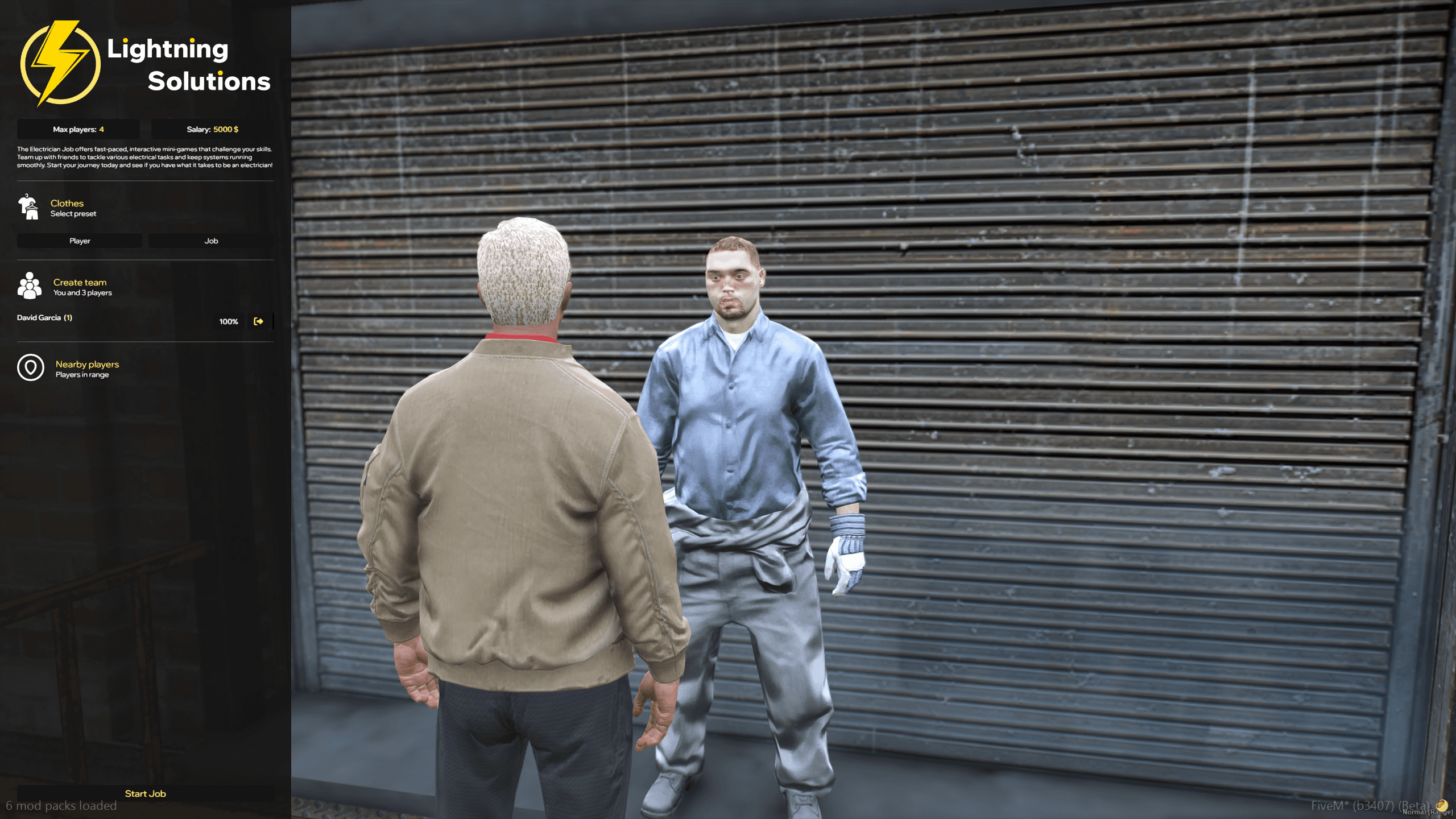 Start Job Menu