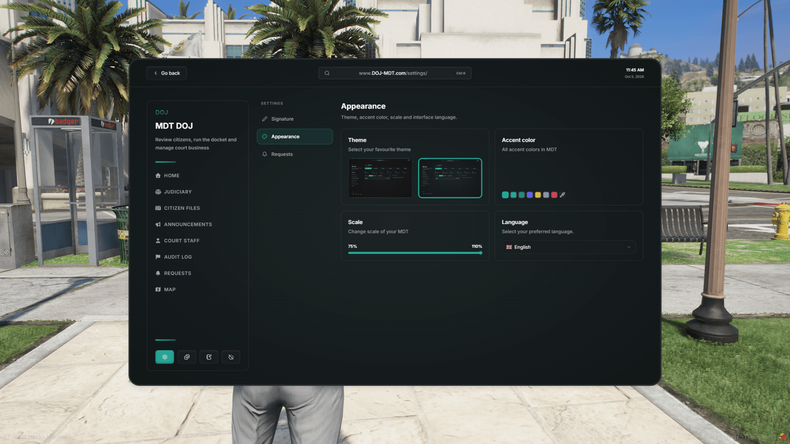 Appearance Settings