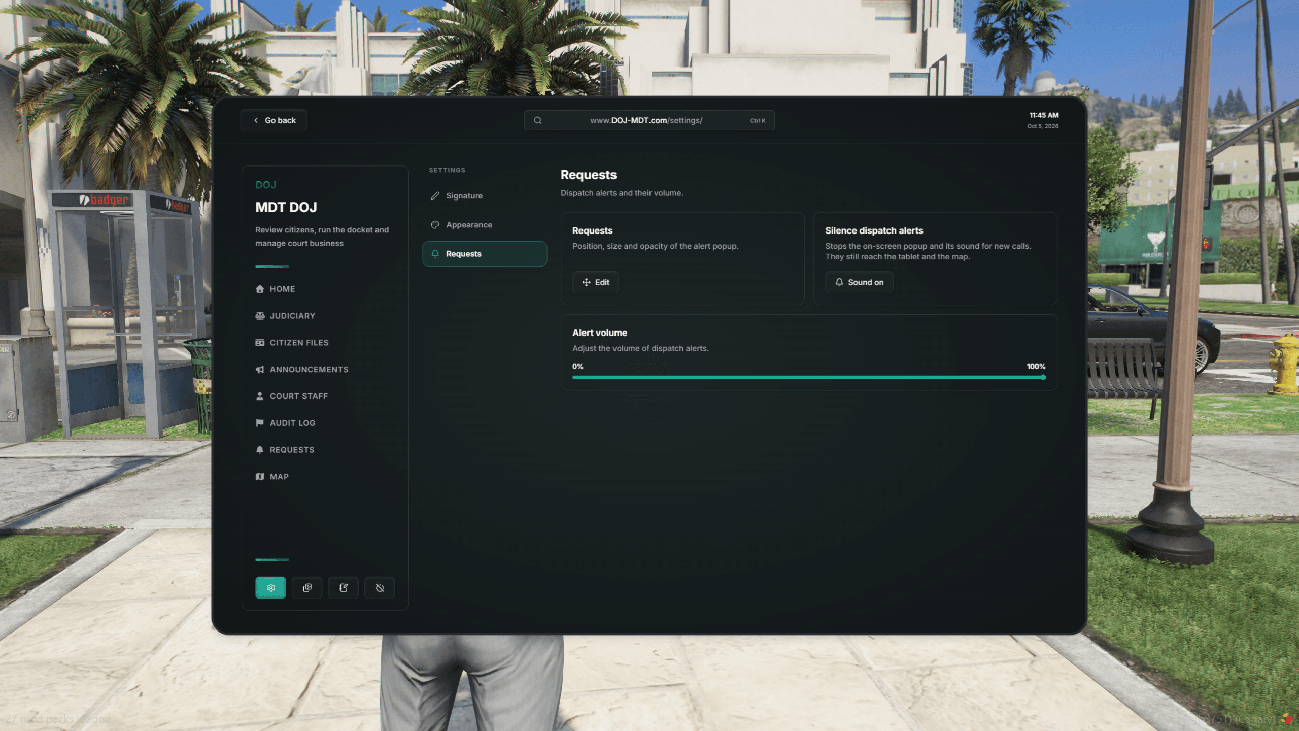 Requests Settings